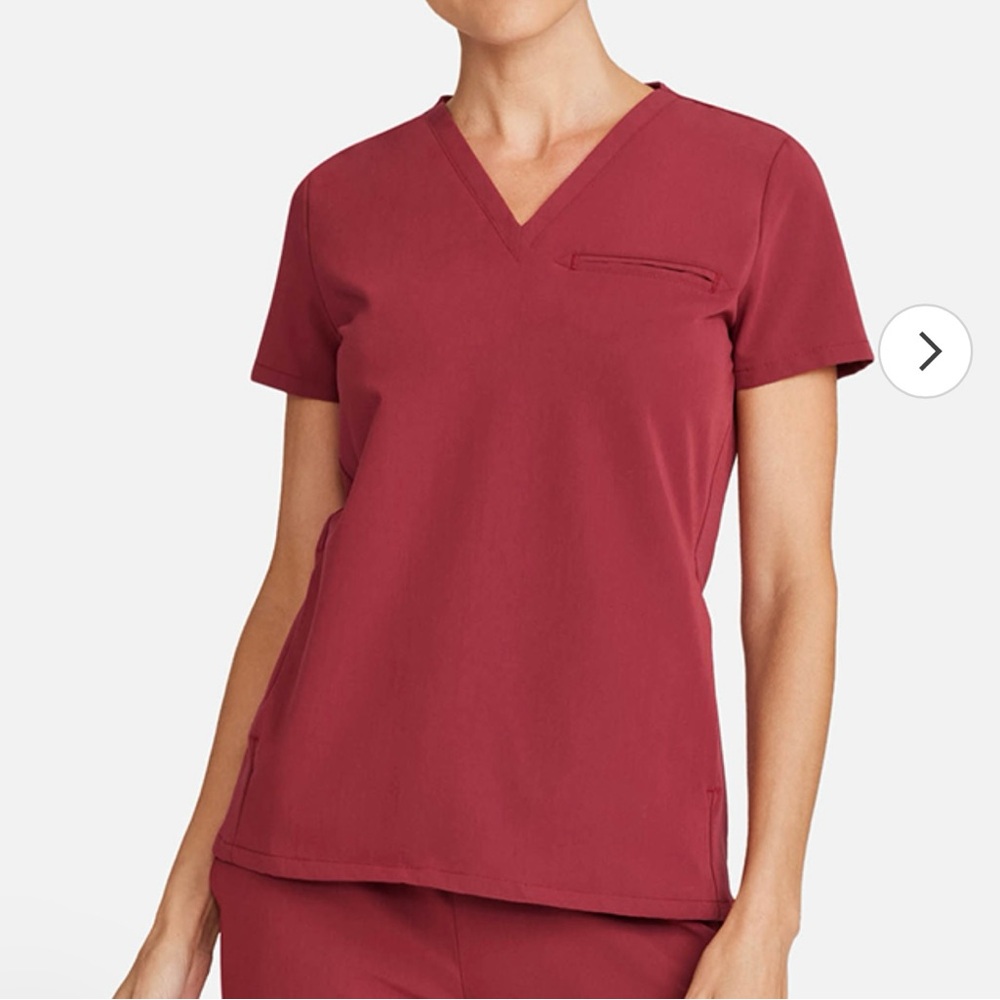 Women's V-Neck Top in Burgundy